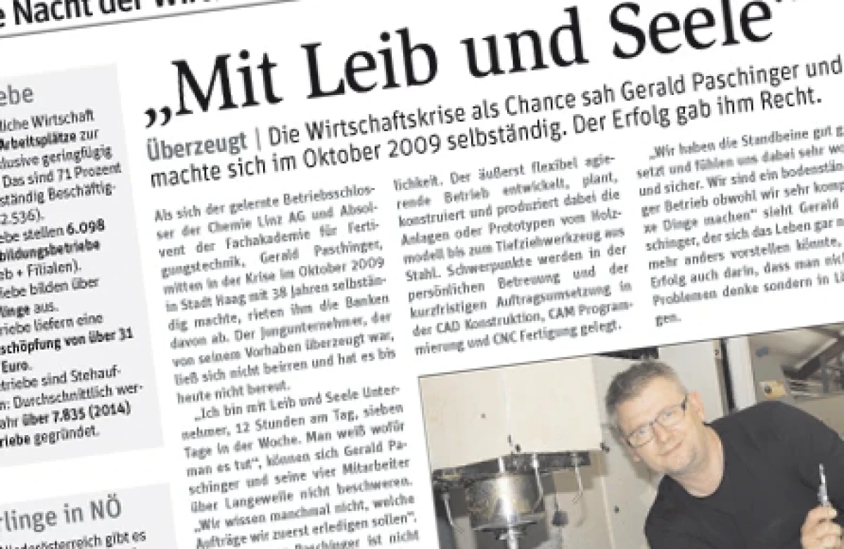 Presseartikel Paschinger NÖ Nachrichten